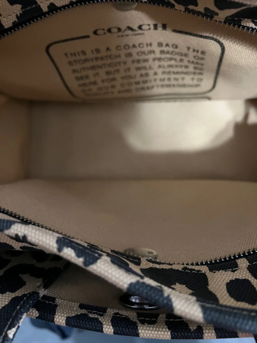 Coach Leopard Large Canvas Tote - Animal Print - Picture 8 of 10